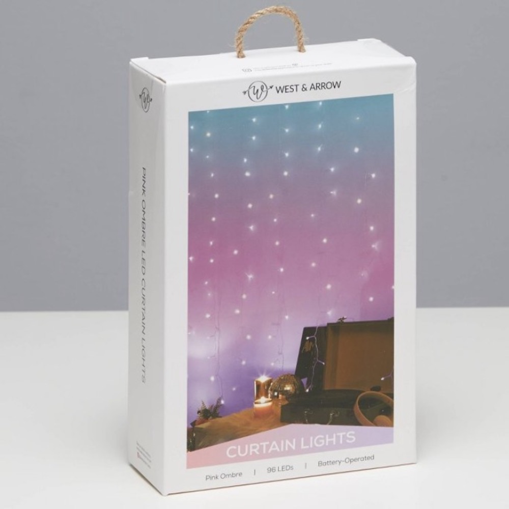 West & Arrow LED Curtain Lights - Pink Ombré